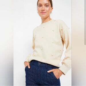 Hyacinth House Oatmeal Pom Pom Crewneck Melinda Sweater